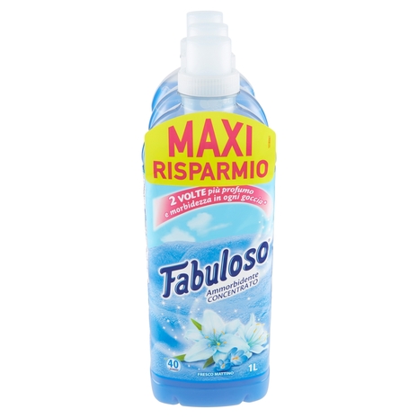 Fabuloso ammorbidente concentrato Fresco Mattino, maxi risparmio, 120 lavaggi, 3x1L Tripacco